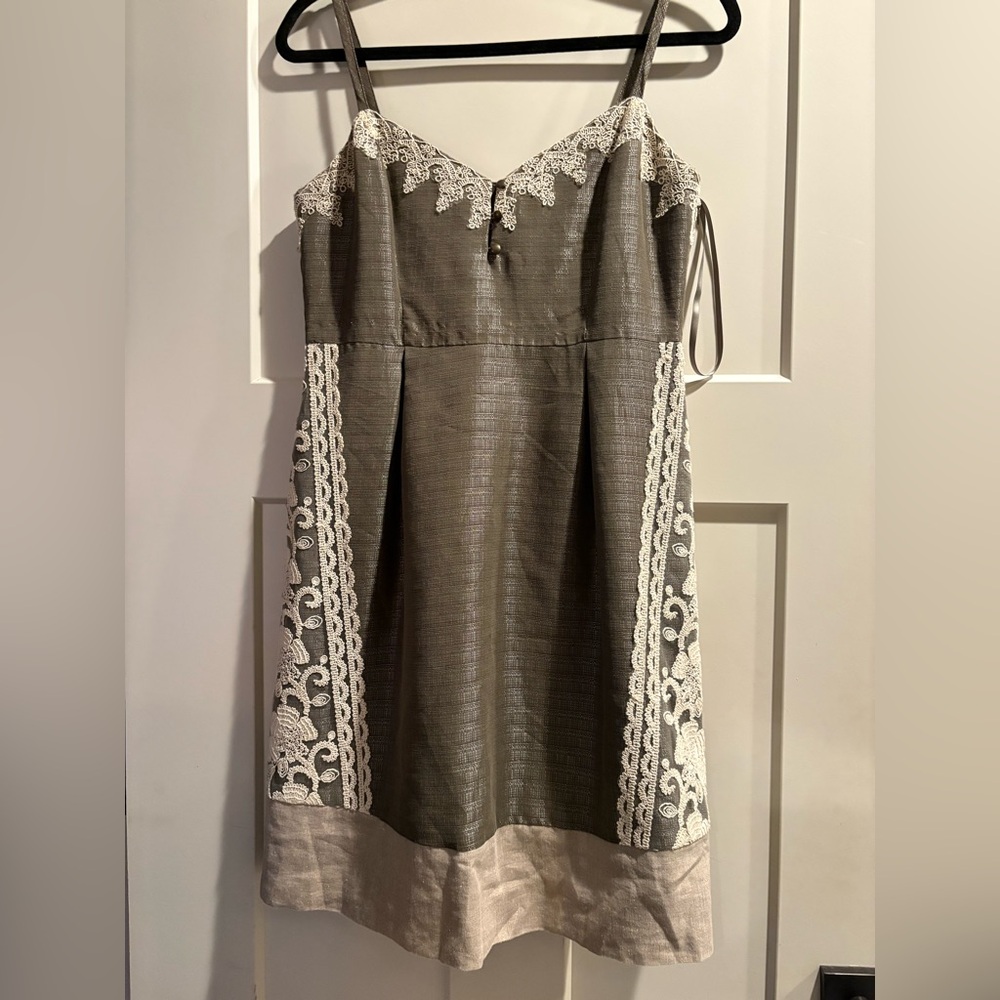 Moulinette Soeurs Bronze Green Dress - Be A Goddess!  Size 8.